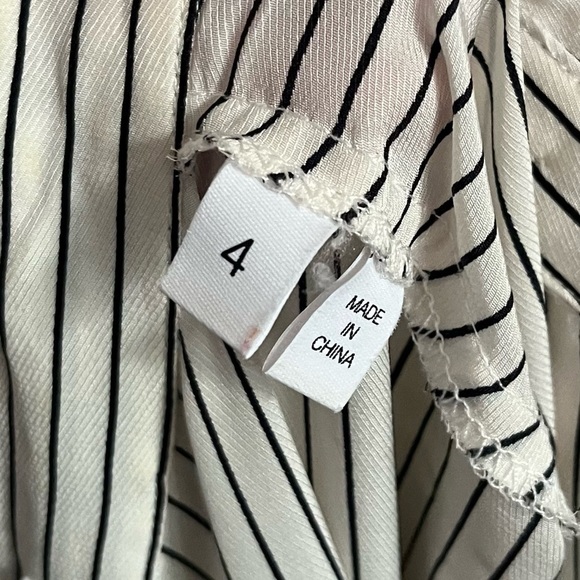 10 Crosby Derek Lam • Ivory Cream Black Striped Oversized Blouse - Picture 5 of 6